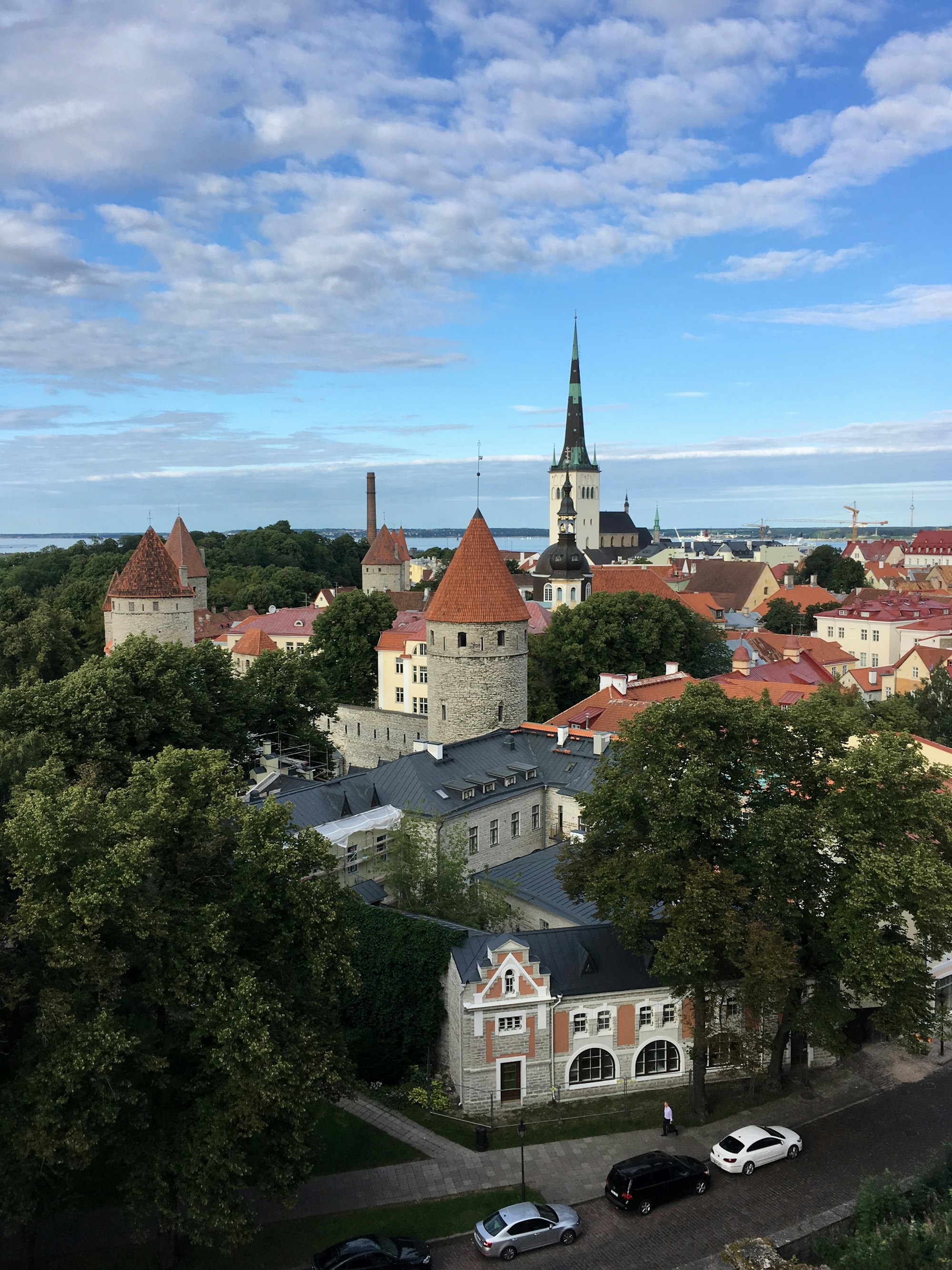 Tallinn Old Town — red-tiled rooftops, medieval towers and church spires